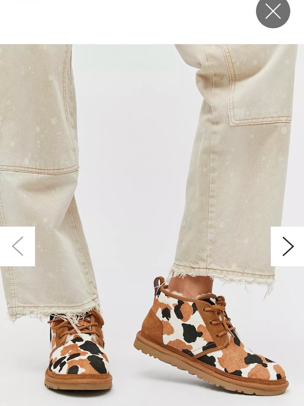 UGG Neumel Cow Print Calf Hair Chukka Boots